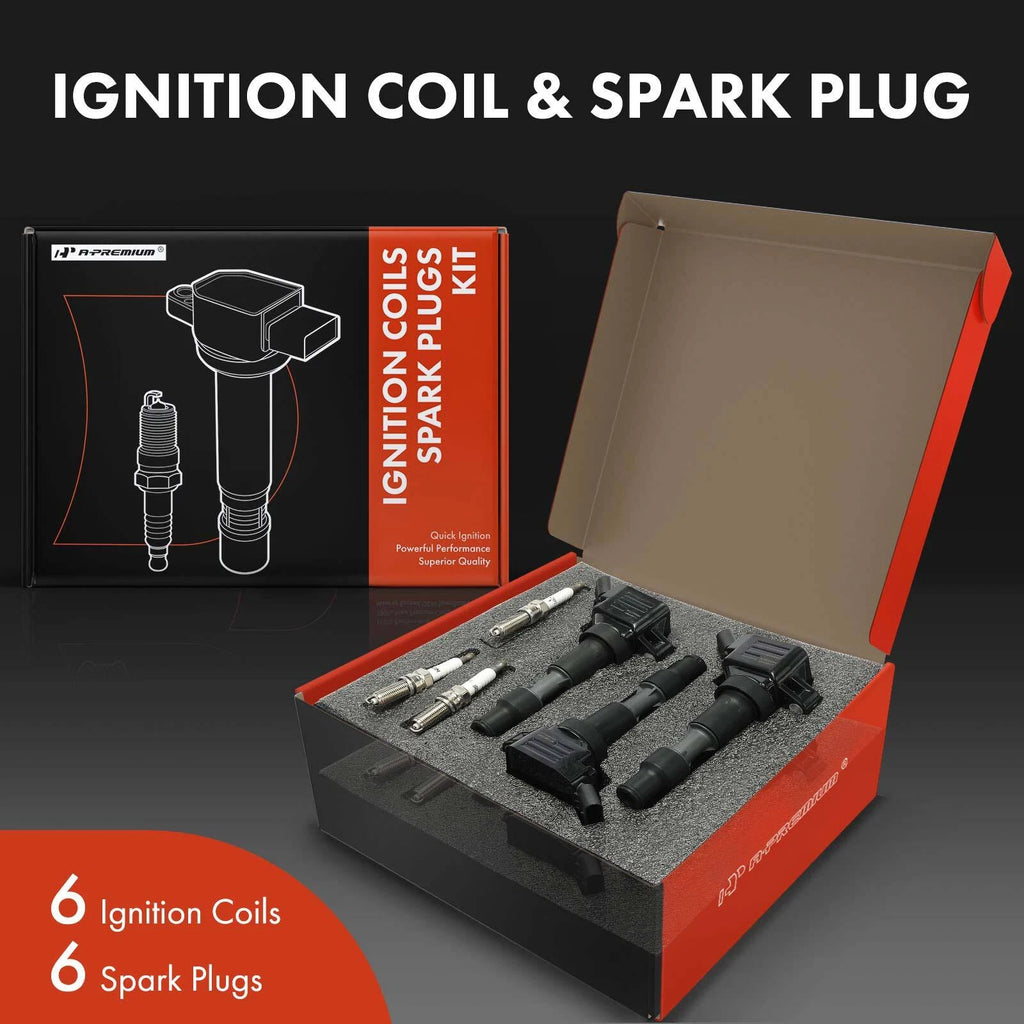 Set of 6 Ignition Coils & Iridium Spark Plugs for Kia Sorento Sedona (2018–2020)
