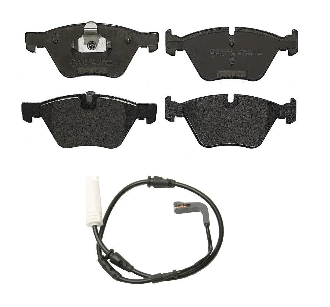 Front Low-Met Disc Brake Pads with Sensor for BMW E82 E88 E90 E91 E92 (2007–2013)