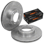2 x Front Slotted Disc Rotors + Brake Pads for Prado KZJ95 (1995–2002)