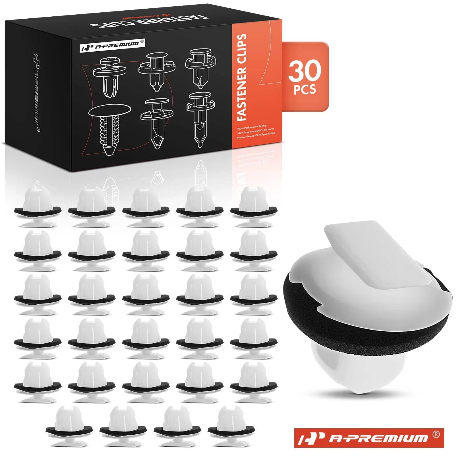 30Pcs 16mm White Molding Clips for Nissan Infiniti 