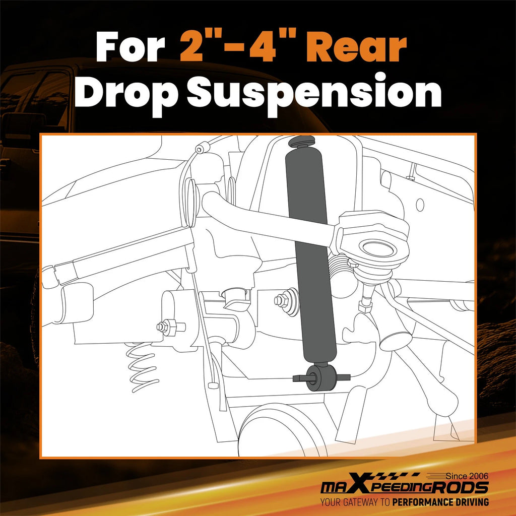 Lowering Shock Absorbers Rear for Ford F150 (1997–2003) 2-4" Drop Height