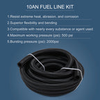 Fuel Line Hose Fitting Kit for Universal Applications (20FT, 10AN, 5/8")