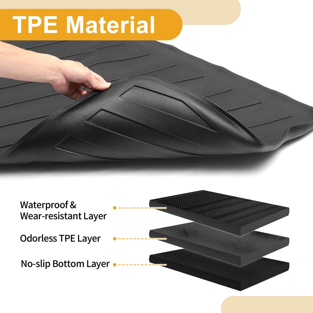 Cargo Liner Rear Trunk Mat for Honda Odyssey (2018–2024) TPE Diagonal Stripes