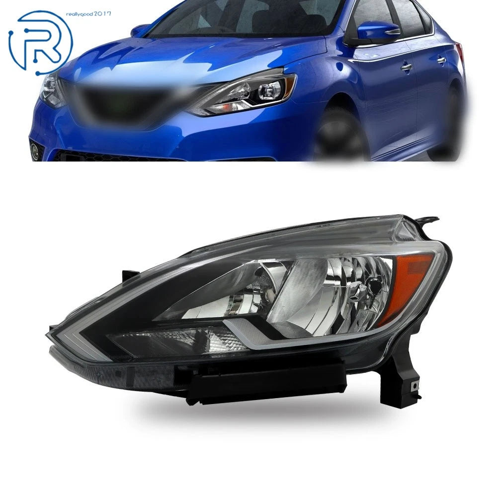 Headlight Assembly Left Driver Side Halogen for Nissan Sentra (2016–2019)