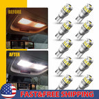 Set of 2 LED License Plate Light Bulbs for AUXITO 2825 T10 (6000K)