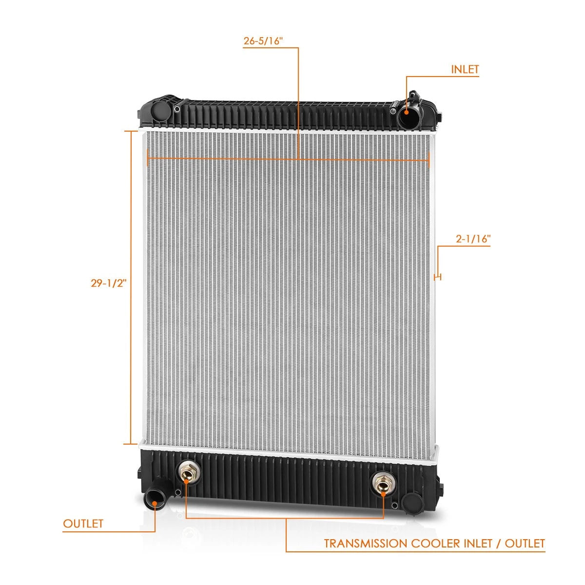 2-Row Cooling Radiator for Freightliner Business Class M2/M2 106/M2 100/B2 (2003–2011)