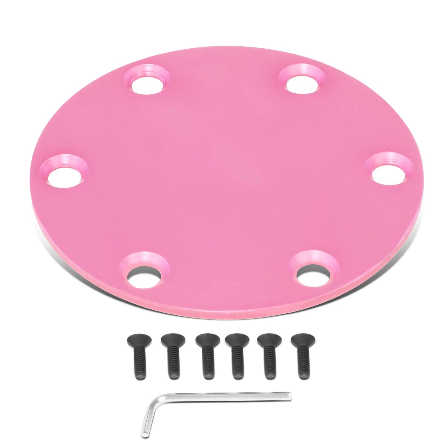 NRG Innovations Aluminum Round Steering Wheel Horn Button Delete Plate STR-250PK for Universal