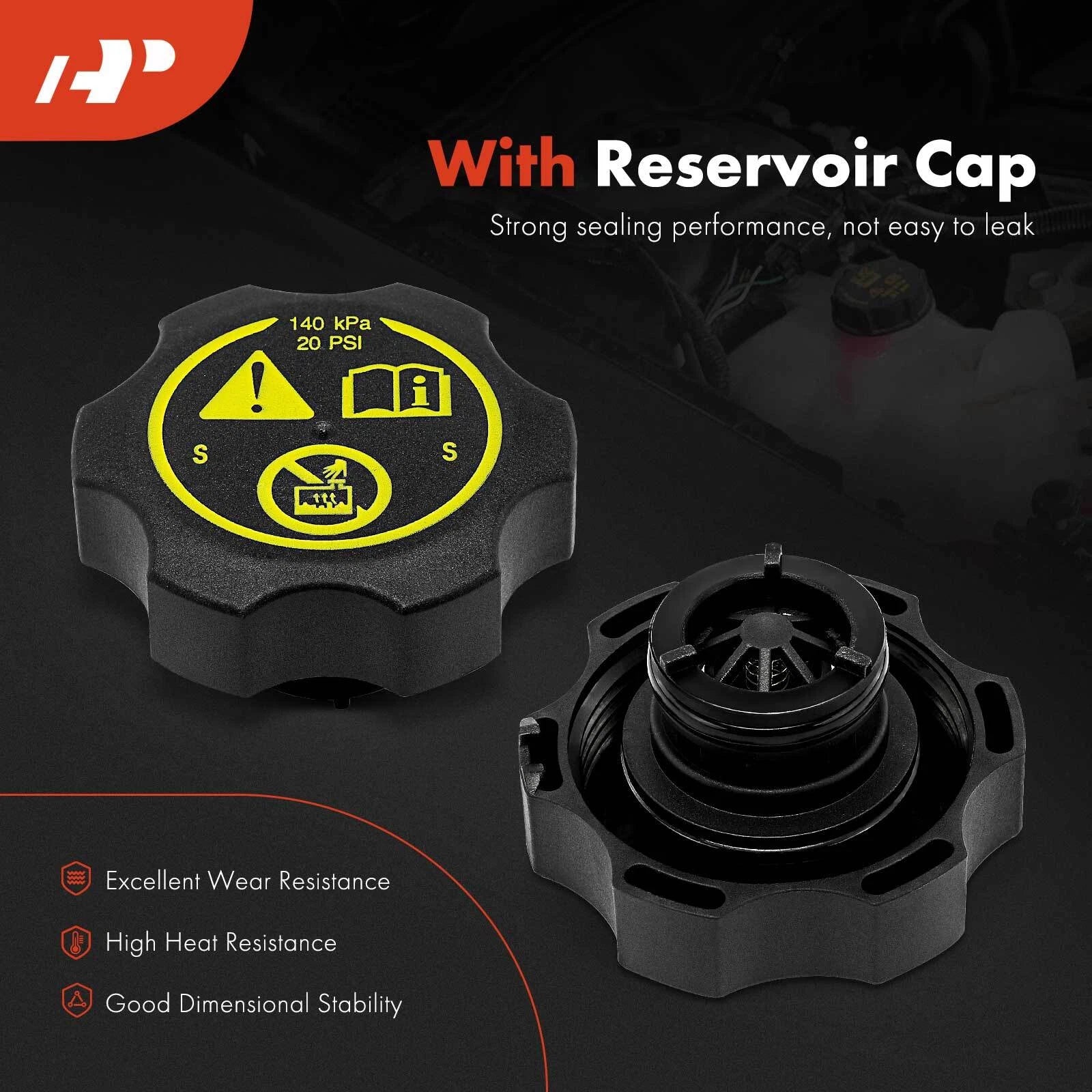 Engine Coolant Reservoir Expansion Tank with Cap for Chevy Cruze (2011–2016)