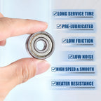2 Pcs 629ZZ Deep Groove Ball Bearings for Car (9x26x8mm)