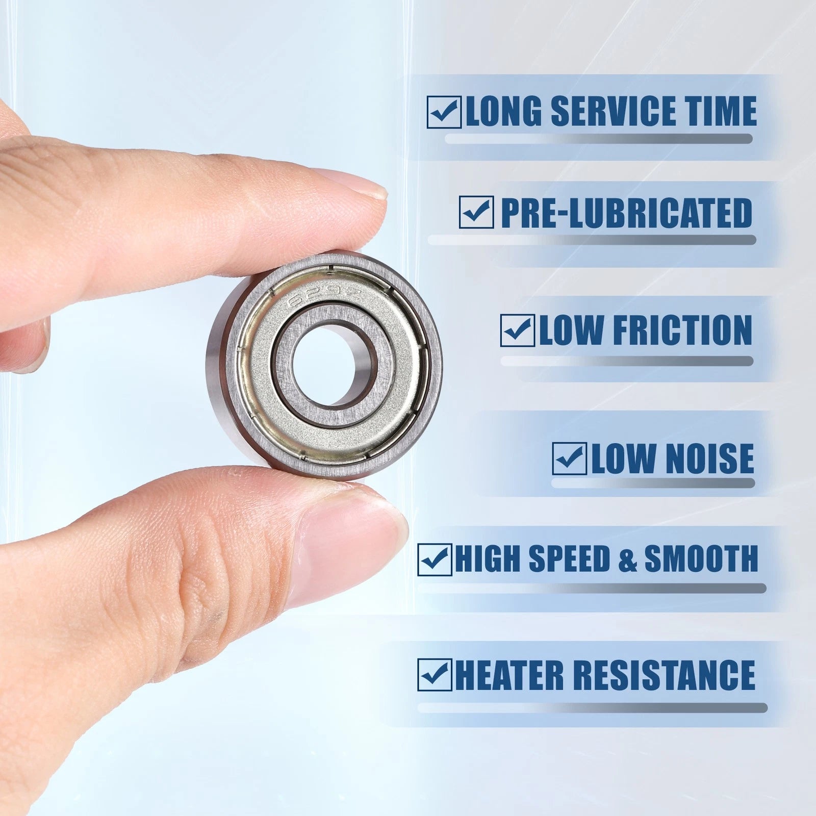 2 Pcs 629ZZ Deep Groove Ball Bearings for Car (9x26x8mm)