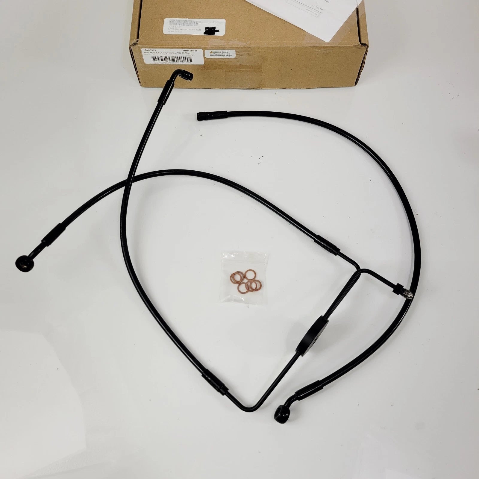 Magnum XR Front Brake Line Kit 25" Black SBB1310-25 for Harley Dyna Low Rider (2008–2017)
