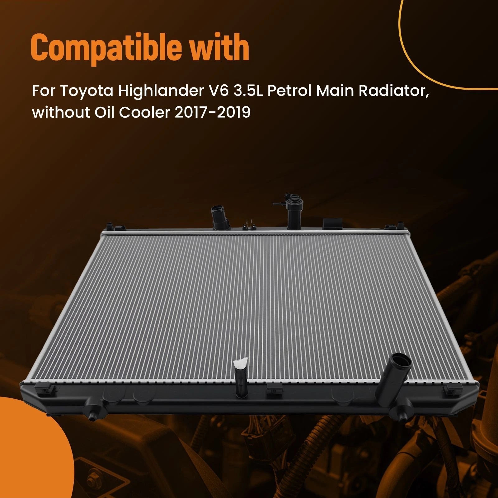 Aluminum Engine Coolant Radiator for Toyota Highlander (2017–2019)