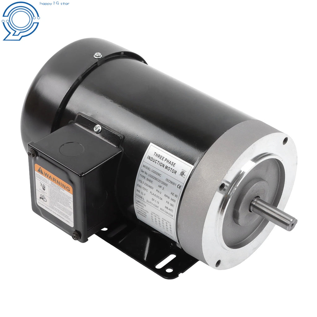 2HP Three-Phase Motor for Industrial Applications (3600RPM, TEFC)