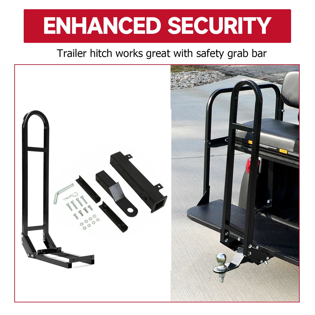 Rear Seat Trailer Hitch + Safety Grab Bar for EZGO Yamaha Club Car