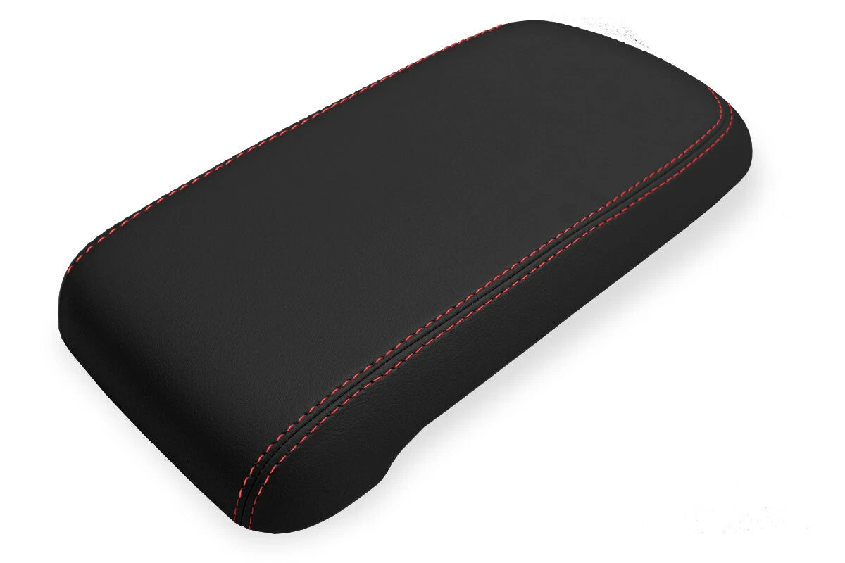 Console Lid Pull Over Cover Leather for Chevrolet Colorado (2015–2019) Red Stitch