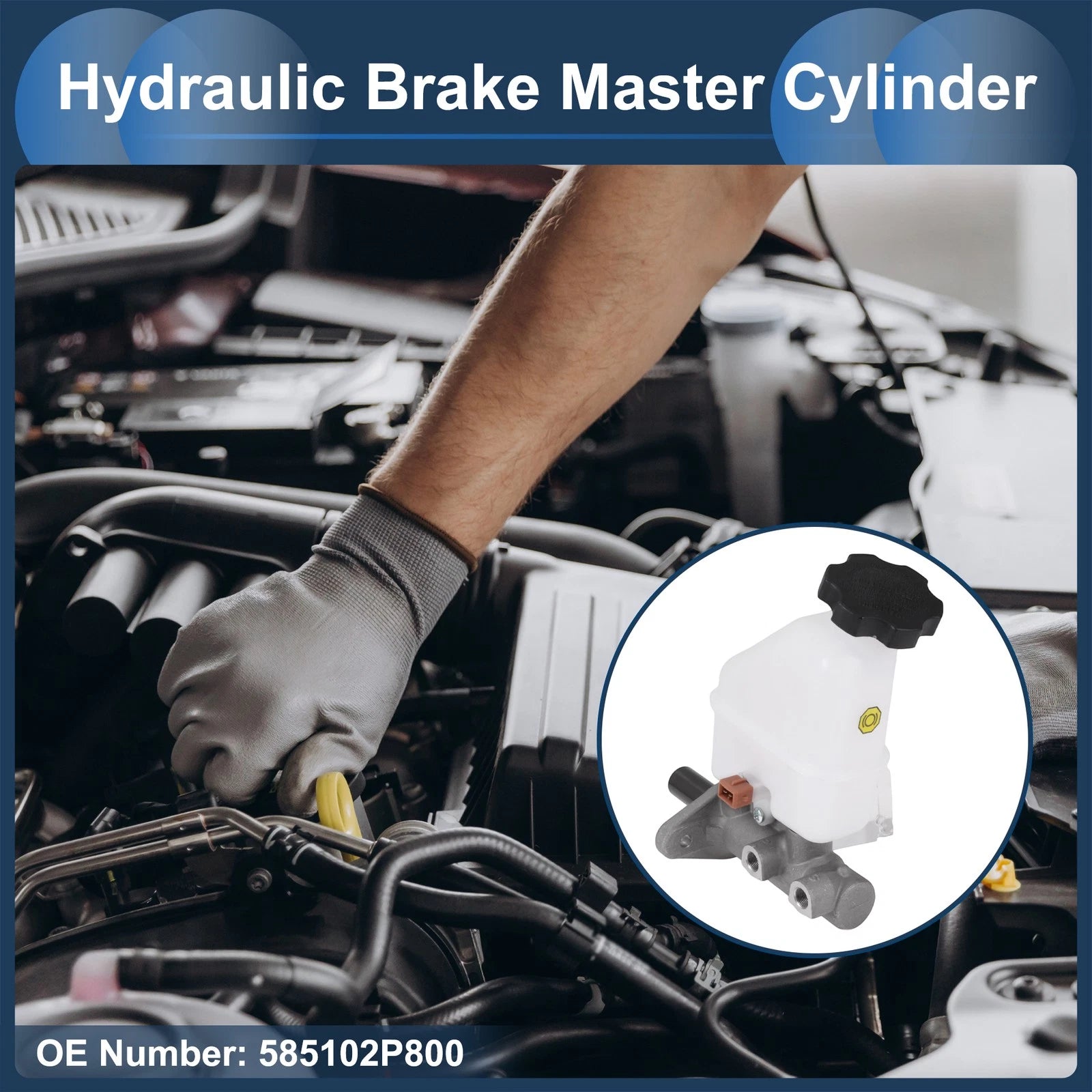 Brake Master Cylinder with Reservoir No. 585102P800 for Hyundai Santa Fe II (2006–2012)
