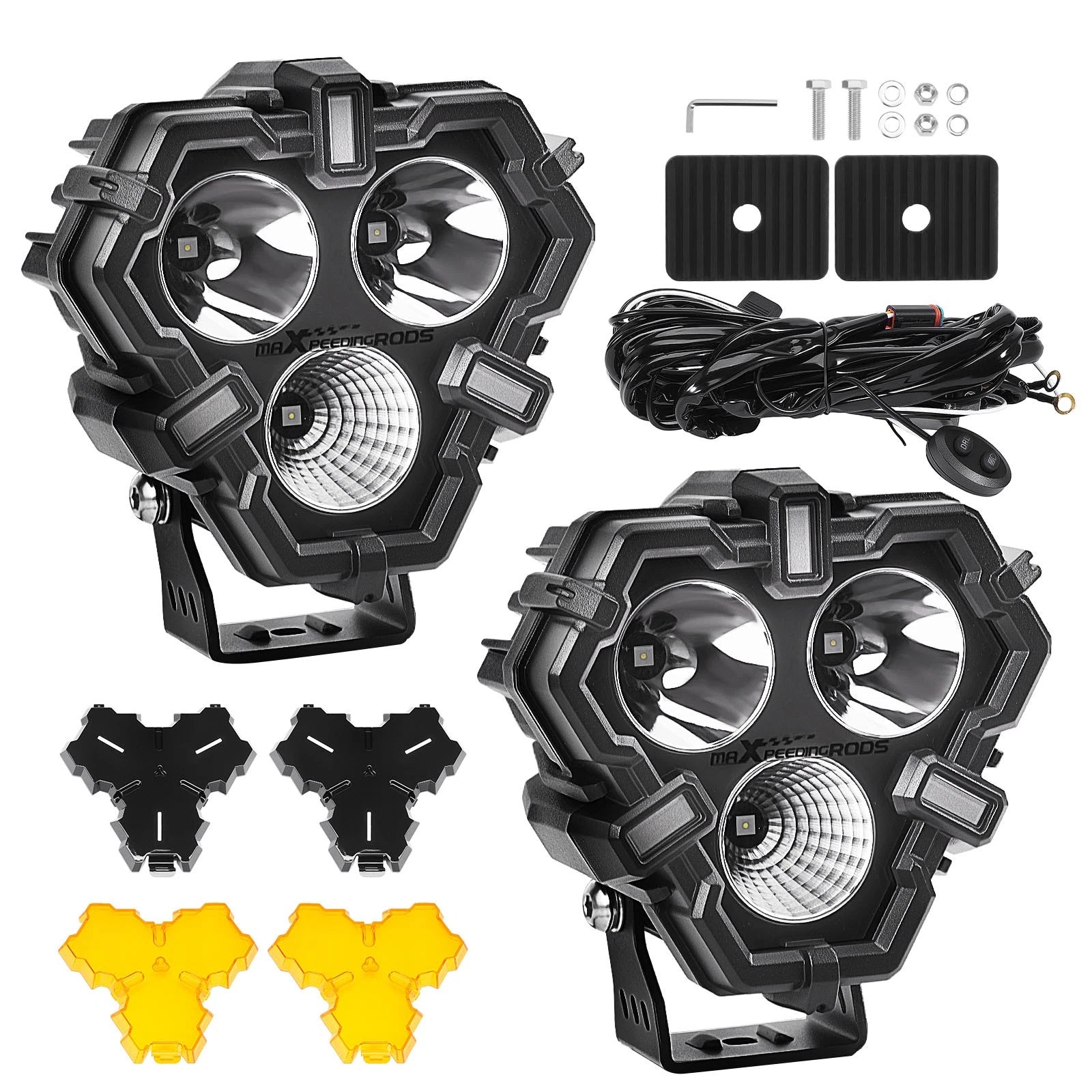 5" LED Pod Lights for Offroad Vehicles (Amber/White)