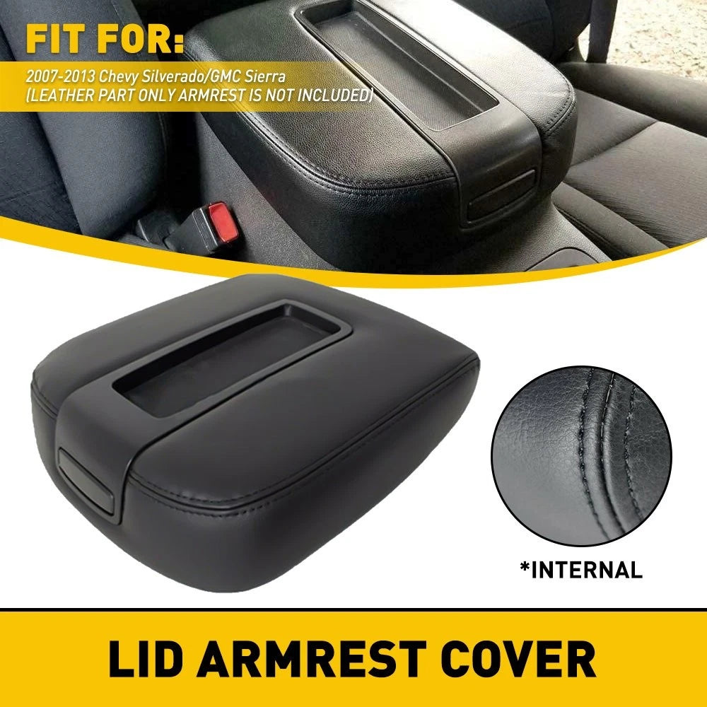 Leather Lid Console Armrest Cover for Tahoe Suburban Yukon Silverado (2007–2014)