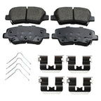 Set of 2 DuraGo Rear Rotors & Akebono ProACT Ceramic Pads for Accent Rio