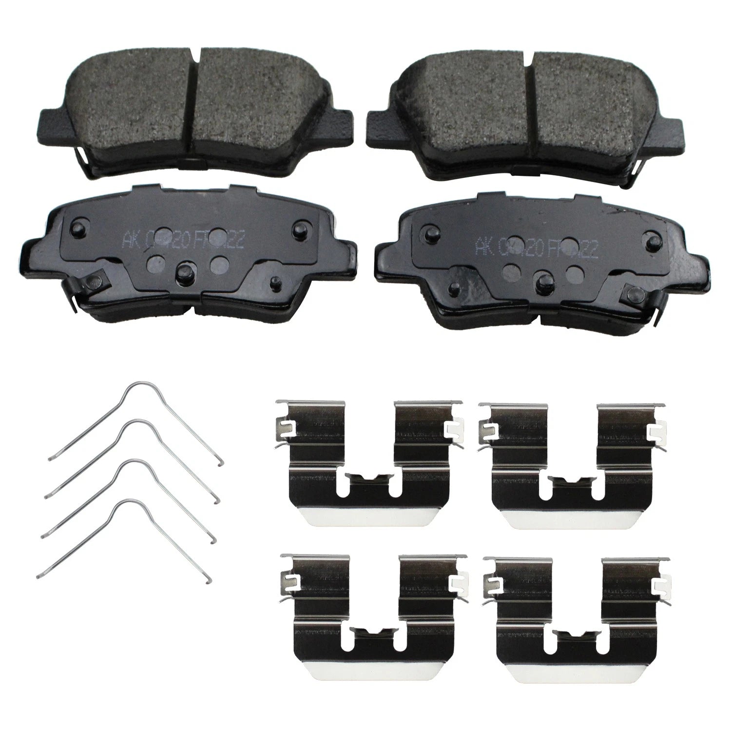 Set of 2 DuraGo Rear Rotors & Akebono ProACT Ceramic Pads for Accent Rio