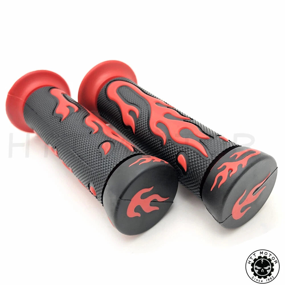 1" Red Flame Gel Hand Grips for Yamaha FZR YZF 600 (1990–1999)