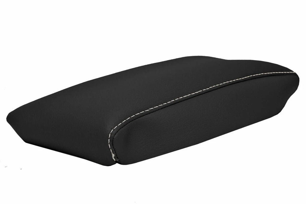 Leather Center Console Lid Armrest Cover for BMW X3 (2003–2010) White Stitch