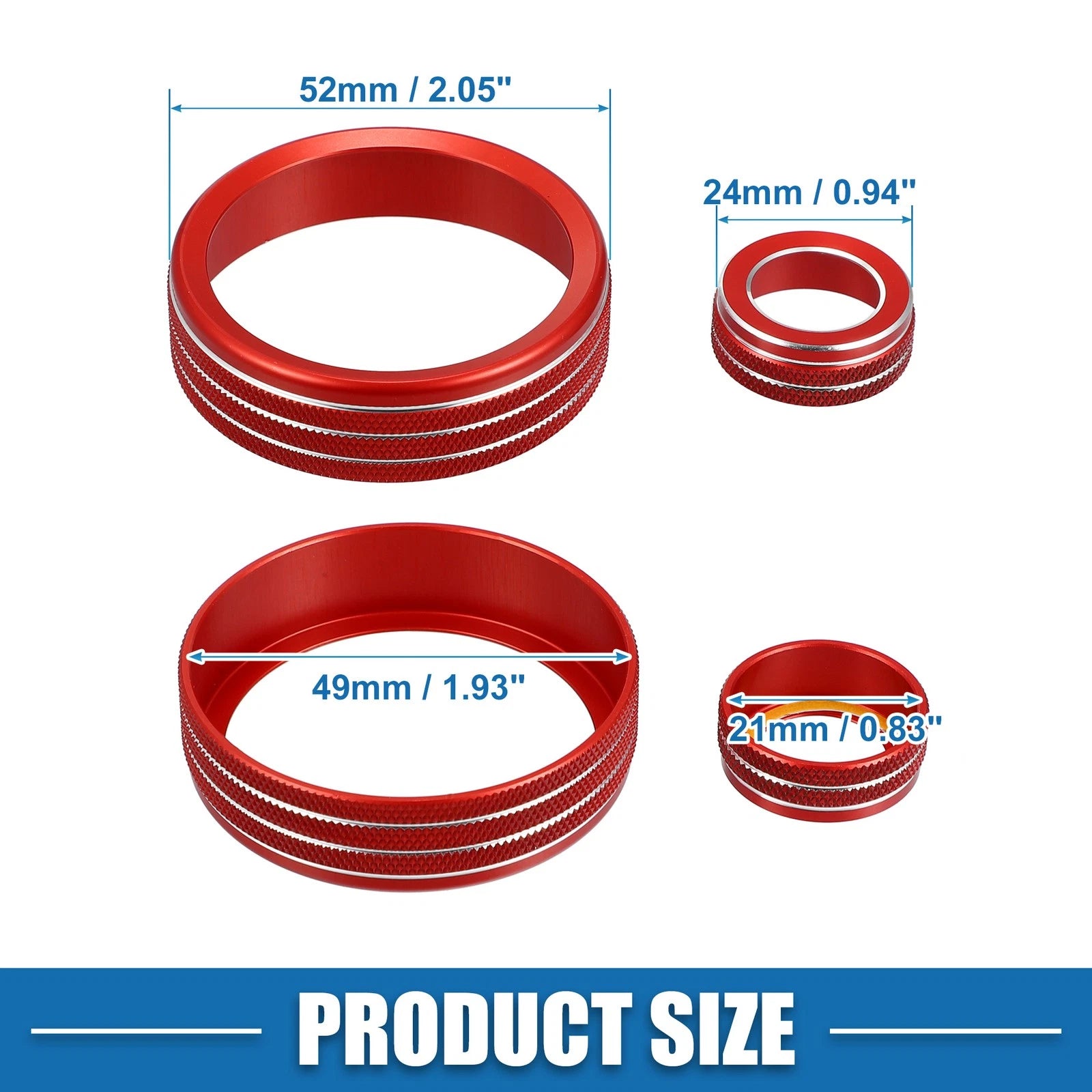 Set of 5 AC Audio Volume Knob Covers for Subaru BRZ GR86 (2022) Red