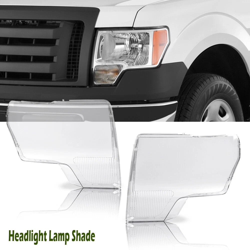 Clear Headlight Replacement Lens for Ford F150 (2009–2014) Left + Right