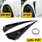 Carbon Fiber Black Side Fender Air Vent Wing Cover Trim for Honda Civic (2016–2022)