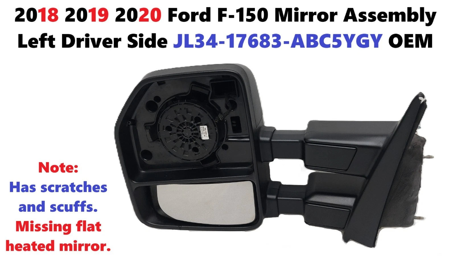 Left Driver Side Mirror Assembly for Ford F150 (2018–2020) JL34-17683-ABC5YGY