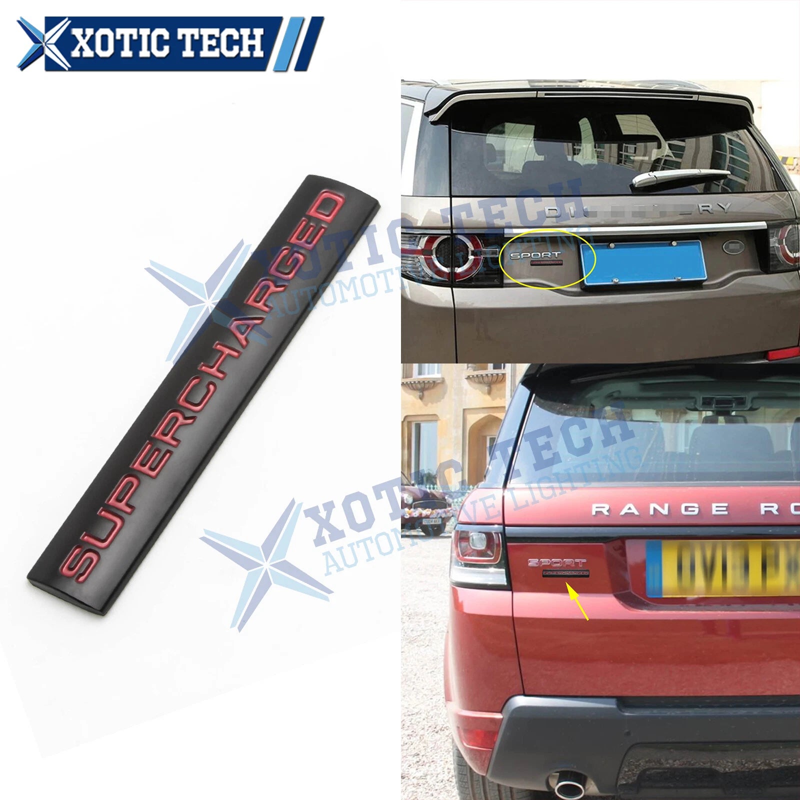 Metal Emblem Strip Sticker for Land Rover Supercharged (2000–2000)