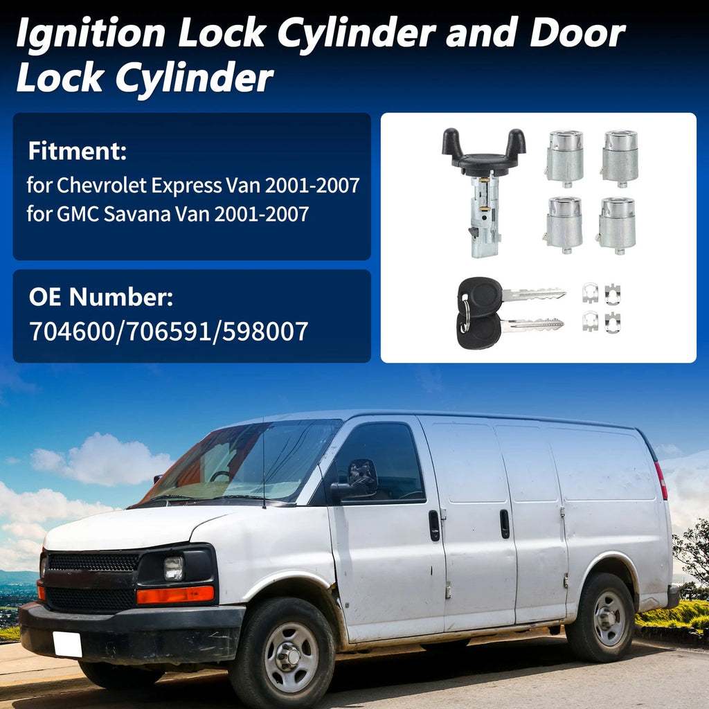 Ignition Lock Cylinder and Door Lock for Chevrolet Express Van (No. 704600/706591)