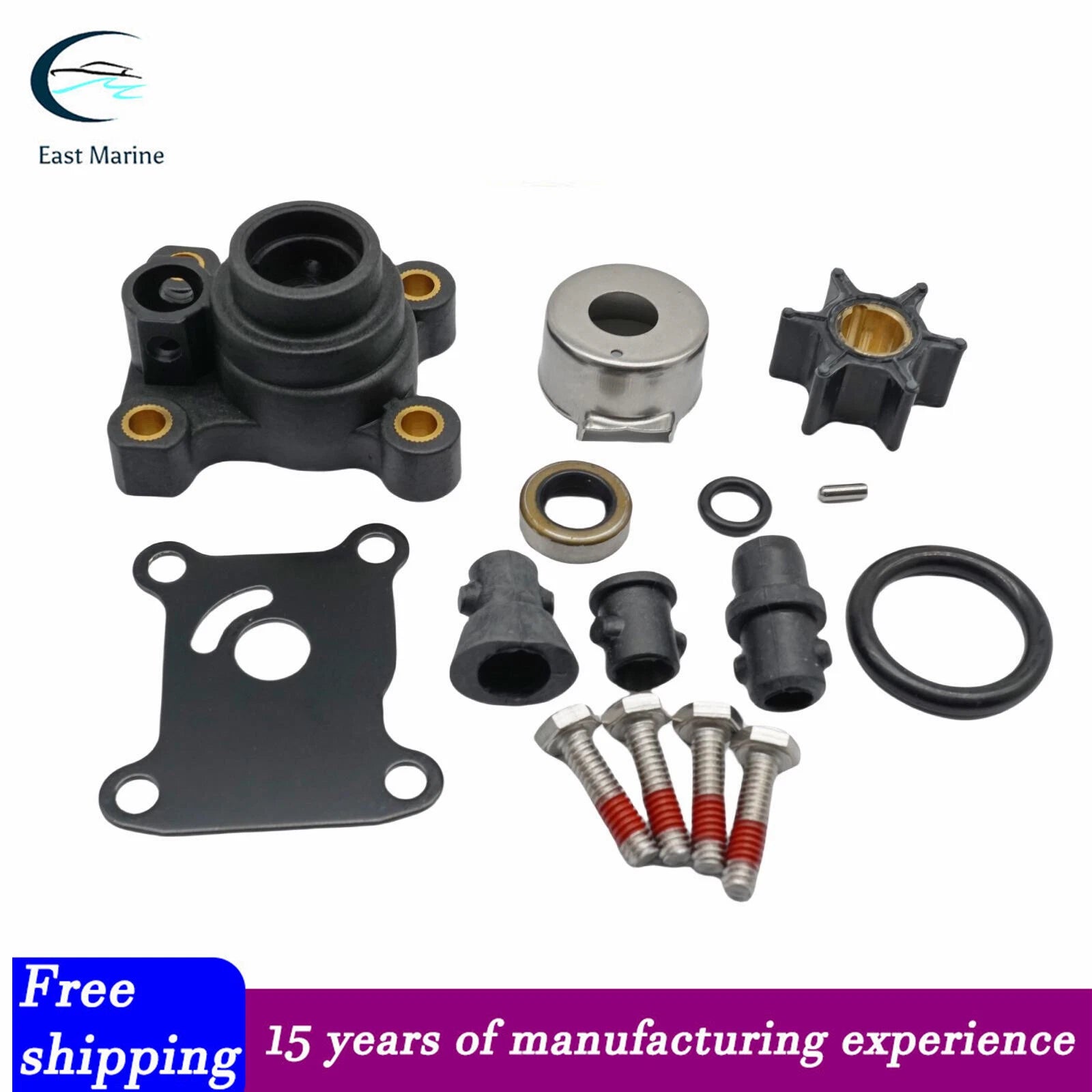Water Pump Impeller Kit with Housing for Johnson Evinrude 9.9 15HP (394711)
