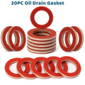 20X Lower Unit Oil Drain Gasket for Yamaha (Replaces 90430-08020, 90430-08003)