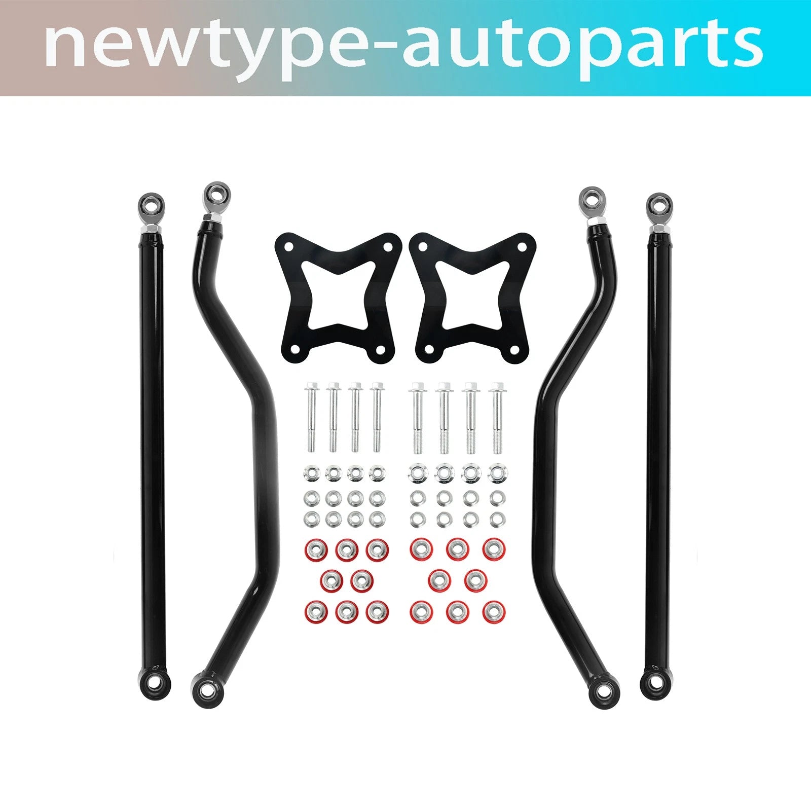 Set of 2 High Clearance Steel Rear Radius Arms for Polaris RZR XP 1000 (2014–2023)