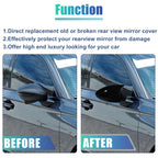 1 Pair Door Wing Rearview Mirror Cover Cap Black for BMW 330xi (2005–2006)