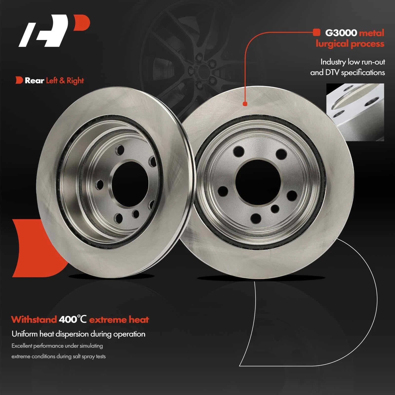 Rear Disc Brake Rotors & Ceramic Pads for BMW 328i xDrive (2013–2016)