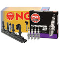 NGK COP Ignition Coil & 4 Ruthenium HX Spark Plugs for Buick Chevy