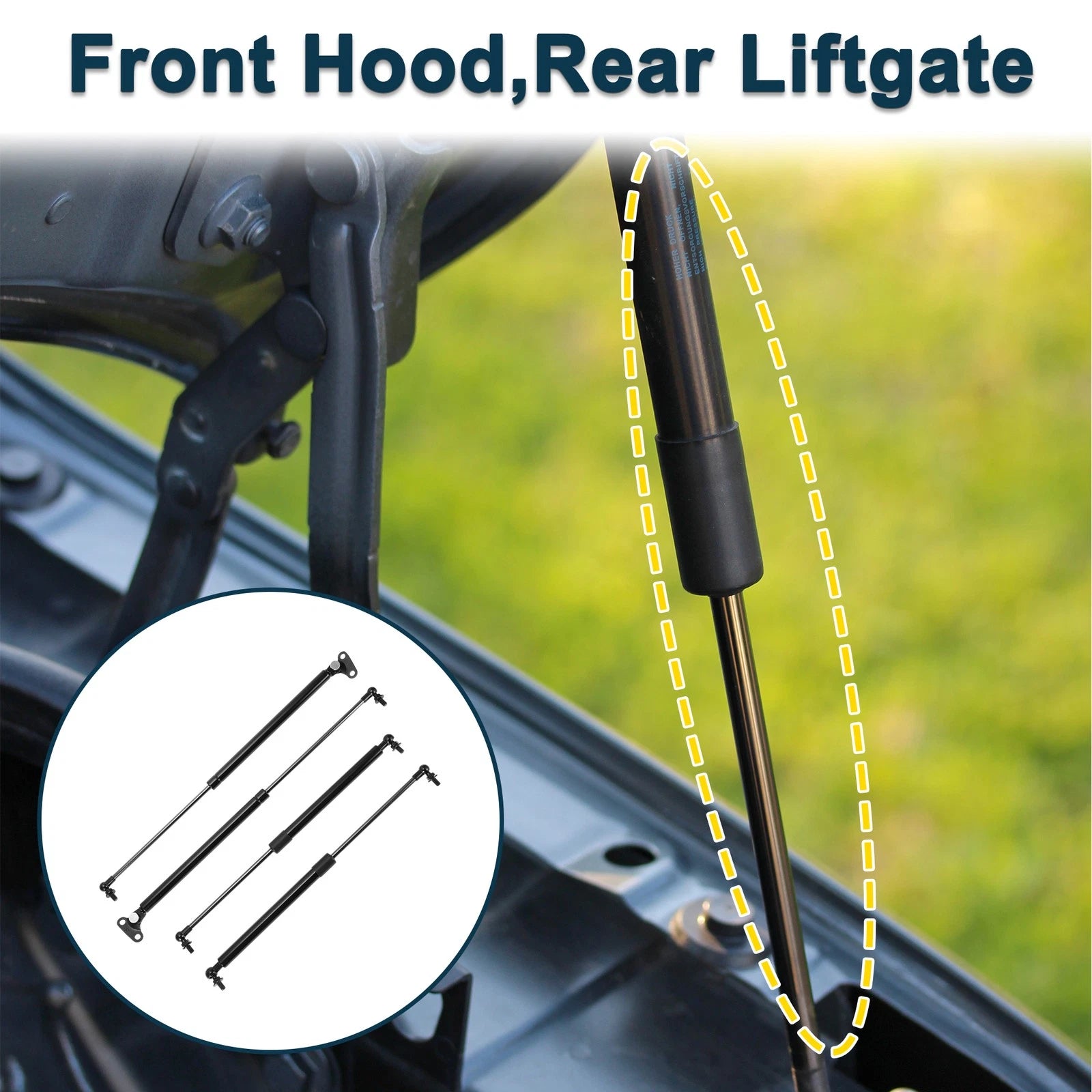 2X Hood Tailgate Lift Supports Struts for Toyota Land Cruiser (1998–2007)