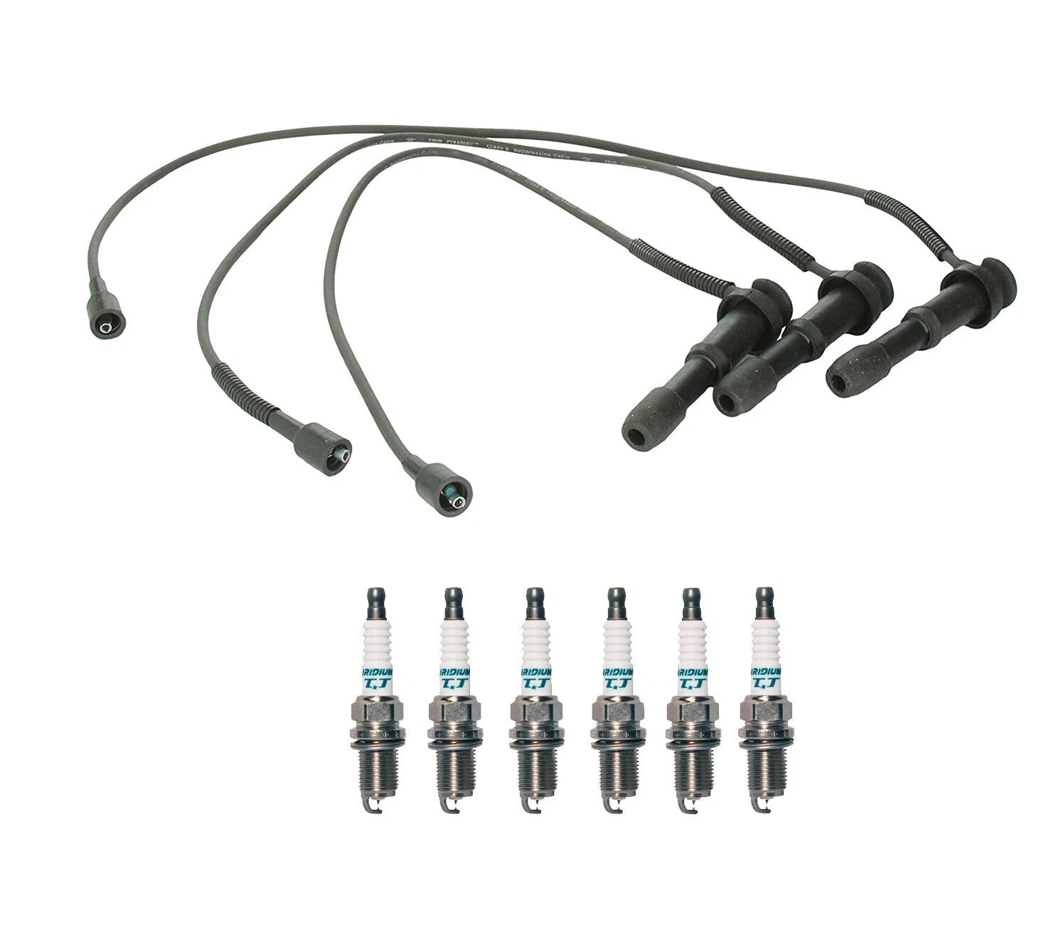 Denso Wire Set & 6 Iridium TT Spark Plugs for Hyundai Kia 3.5L V6