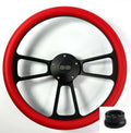 Steering Wheel Cover 14 Inch Black Half Wrap Red for Toyota Hilux (2005–2015)