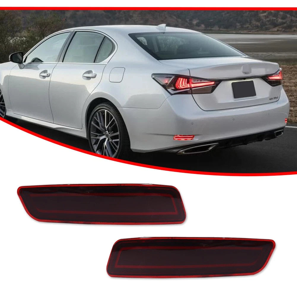 2X Red LED Rear Reflector Tail Lights for Lexus ES (2013–2018)