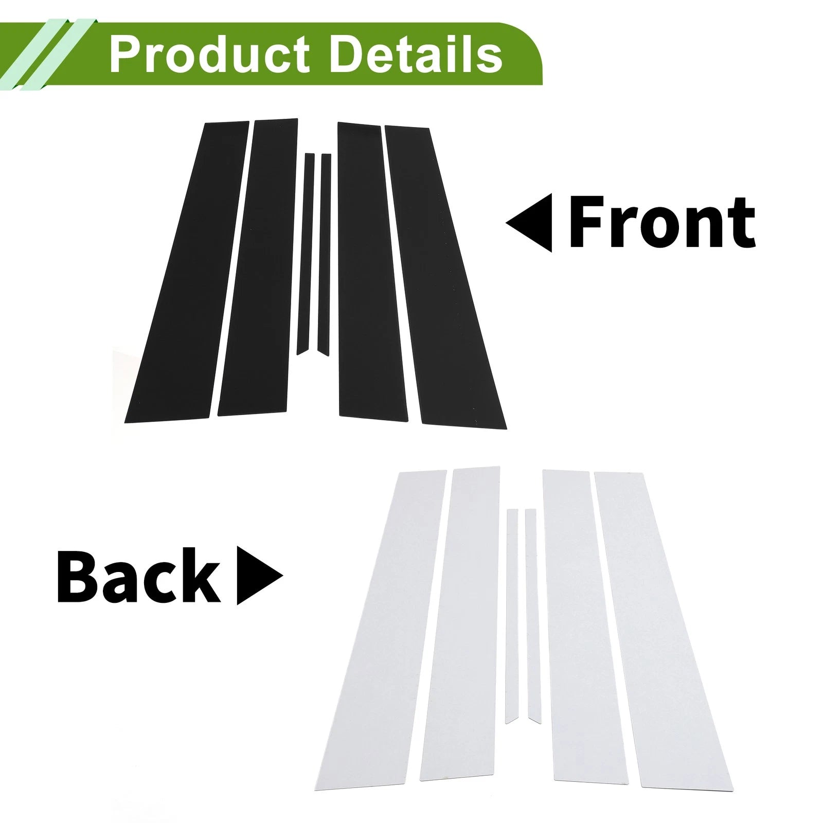 6 Pcs Pillar Window Trim for Chevy Equinox (2010–2017) Black