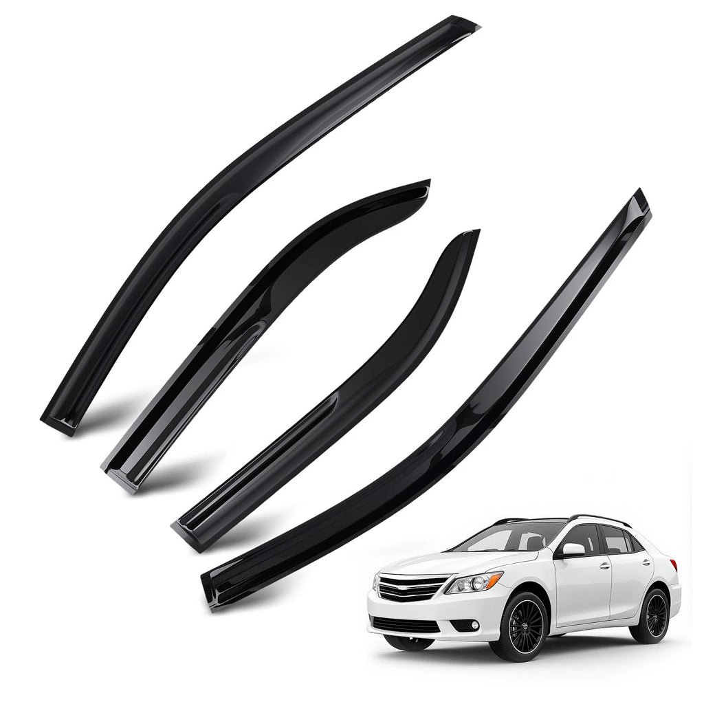 Set of 4 Visor Rain Guards for Toyota Camry (2012–2017) Black Outside Mount