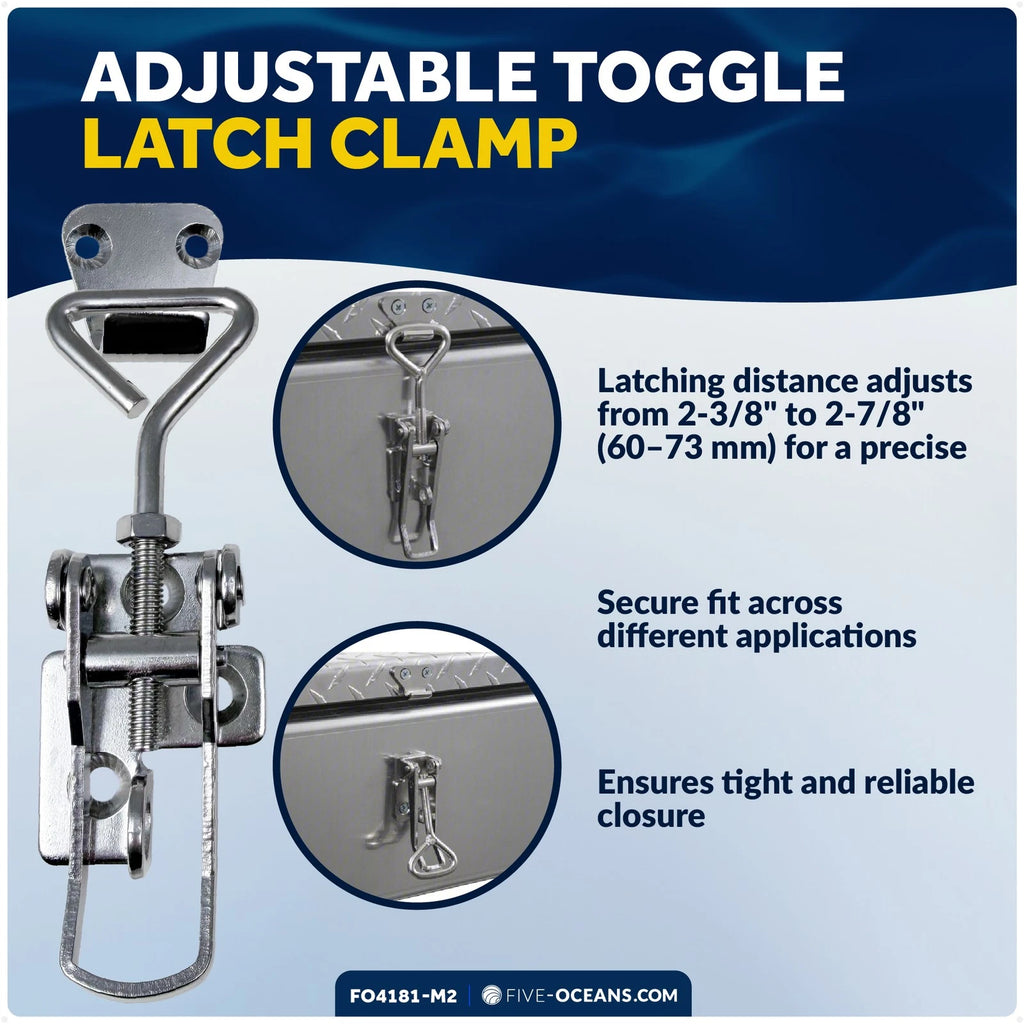 Set of 2 Anti-Rattle Latch Fasteners for Marine Locker Hatch (FO4181-M2)