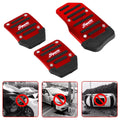 Set of 2 Red Non-Slip Manual Transmission Brake Pedal Pads for Car