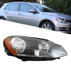 Right Halogen Headlight for Volkswagen Golf (2015â2017) Black Clear Lens