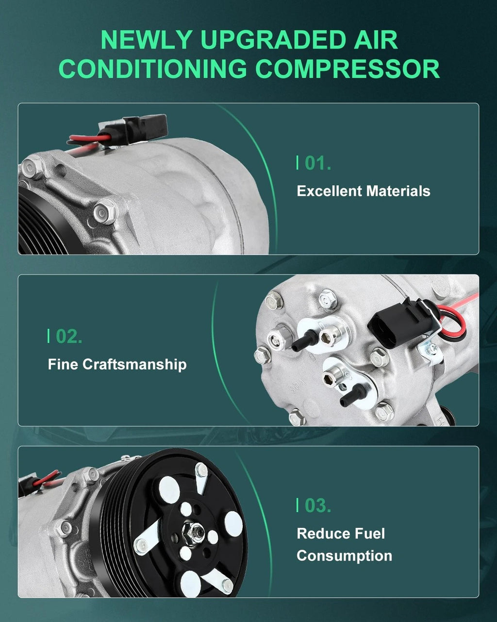 AC Compressor with Clutch for Volkswagen Jetta Beetle Audi 1.8L 3.2L (2001–2005)