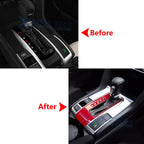 Red Console Gear Shift Box Frame Cover Decoration for Honda Civic (2016-2021)