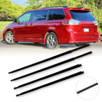 Set of 4 Outer Door Window Moulding Weatherstrip Seals for Toyota Sienna